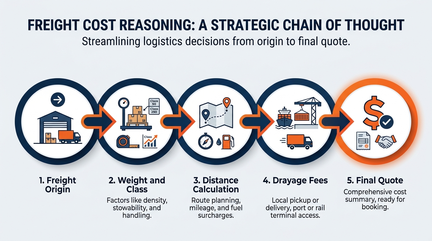 Illustration of Chain-of-Thought Reasoning — a prompt asking for step-by-step reasoning produces visible intermediate steps before the final answer, creating a more transparent and reliable output