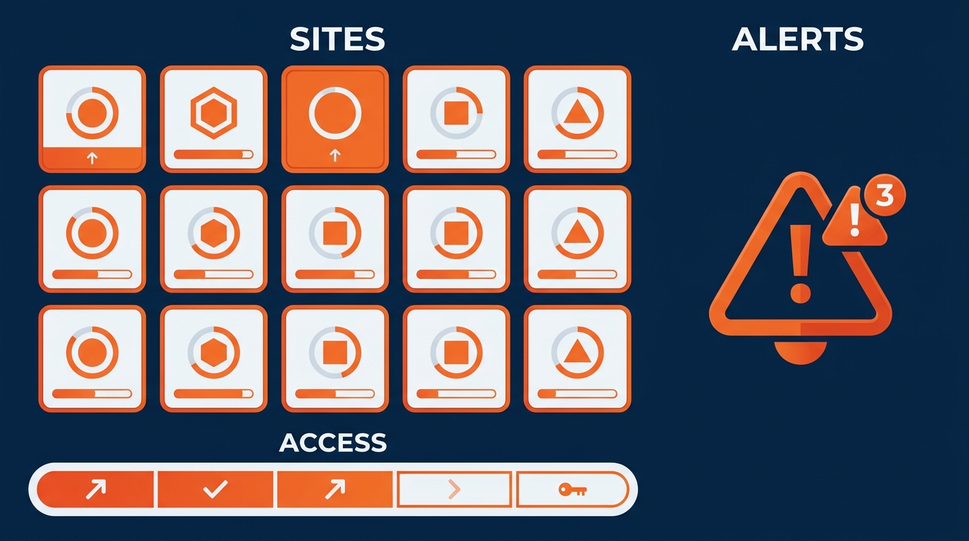 Administrative governance overview diagram for GES SharePoint and Copilot — showing three governance tracks (IT Administration, Legal and Client Confidentiality Oversight, and Employee Responsibility) with responsibilities mapped at each level and connections to the Content Management Assessment hub, permission audit tools, and Copilot access controls